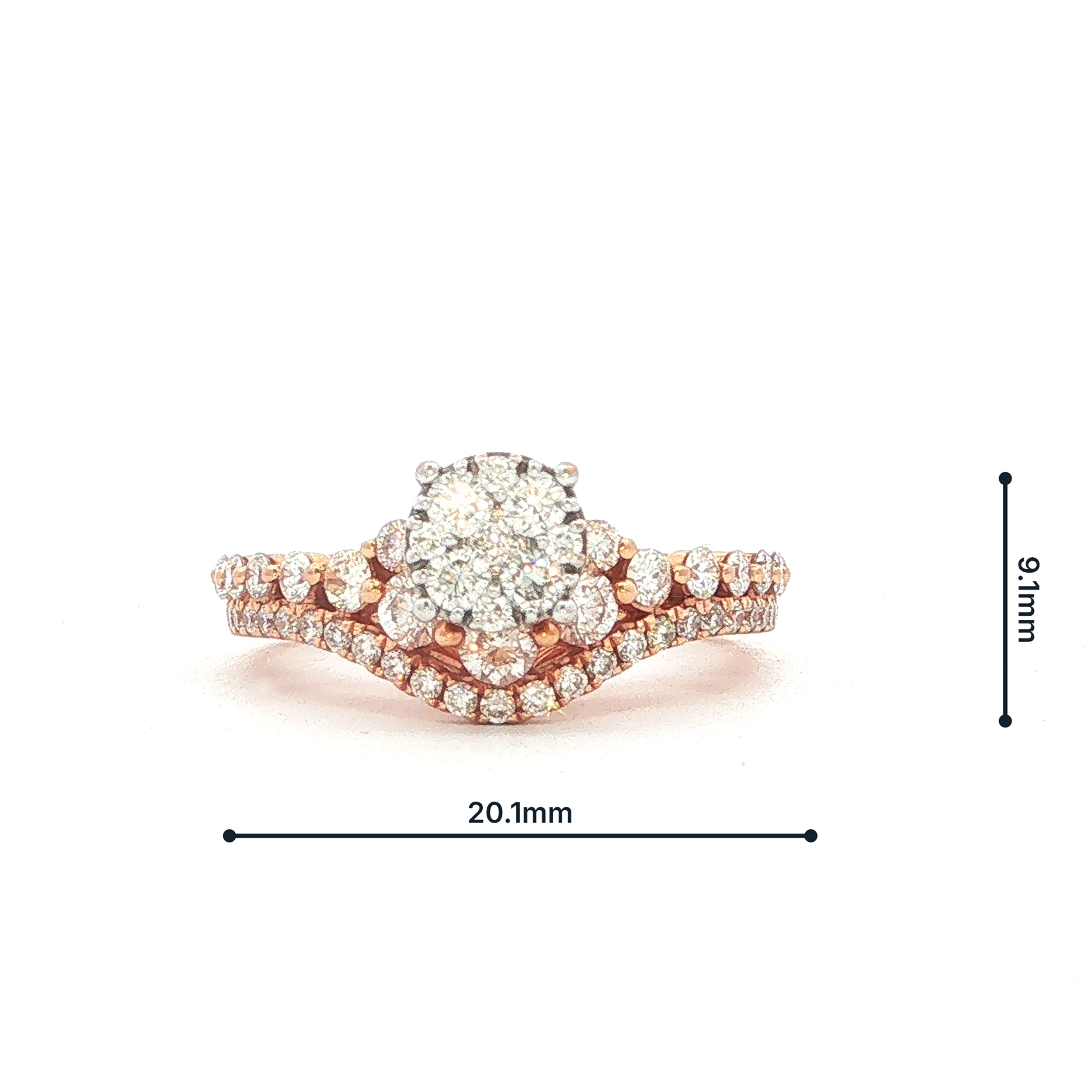 18ct Rose Gold Natural Diamond Bridal Ring Set