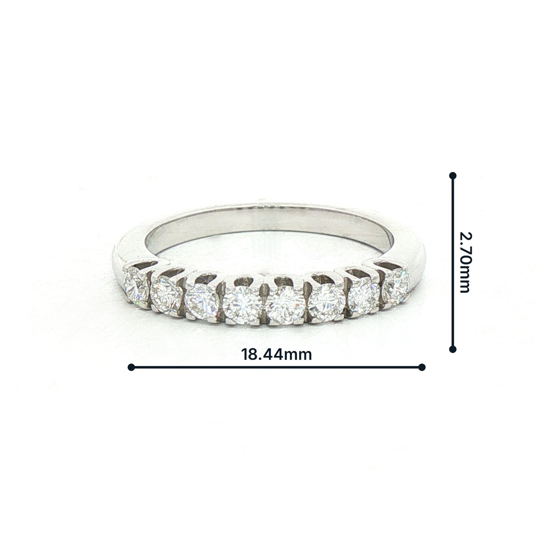 0.48ct Half Eternity Ring set in 18ct White Gold